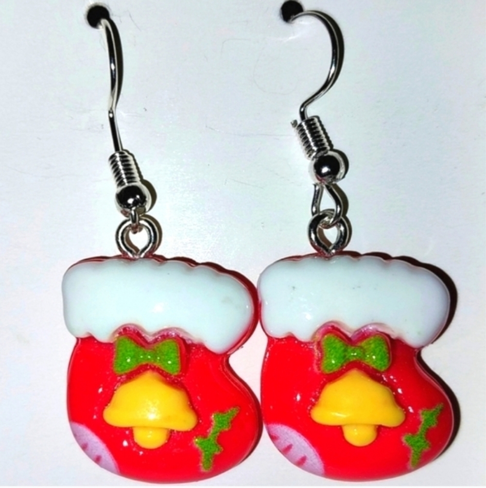 Holiday hand crafted dangle earrings
